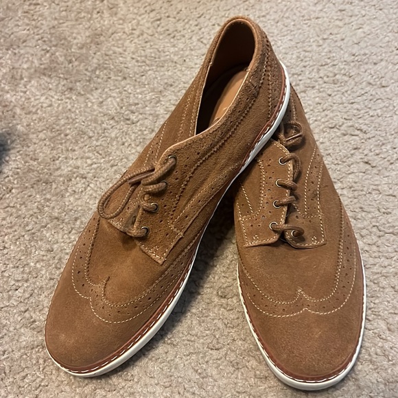 Men’s 9.5 J. shoe Novello Suede Men wingtip low tops color: Dachshund - Picture 2 of 9